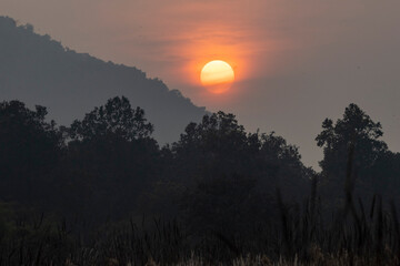 sunset over the mountains