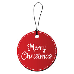 Merry Christmas. Red christmas tag. Vector illustration eps.