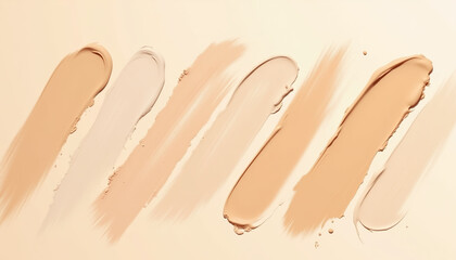 Obraz premium Swatches of foundation makeup in neutral tones