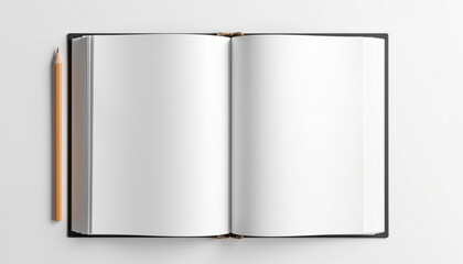Open book with blank white pages in soft natural light