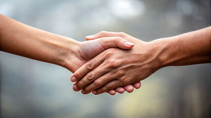 Strengthening bonds through comforting handshakes outdoor setting emotional connection warm atmosphere