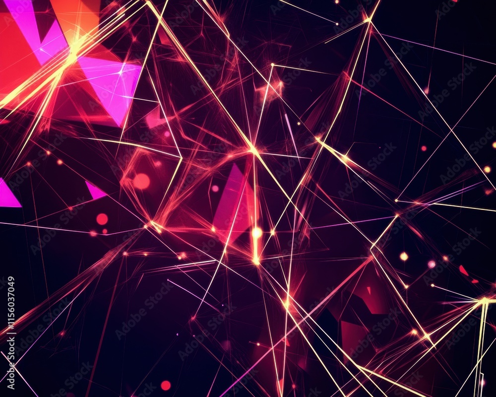 Aufkleber geometric abstract design featuring dynamic red and purple patterns. generative ai