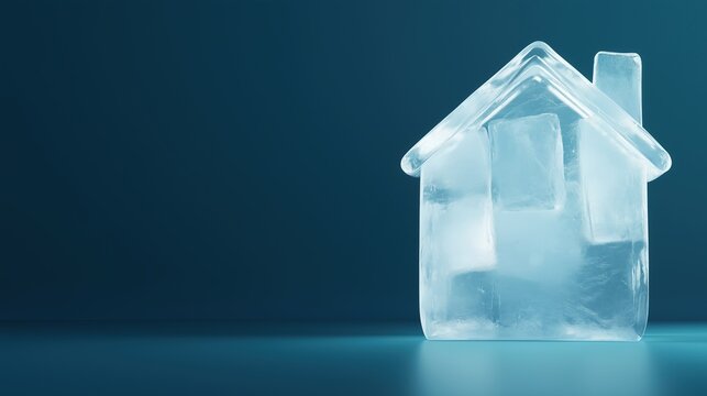 ice house model, showcasing a futuristic design that emphasizes energy efficiency and heating savings. Ideal for winter-themed concepts