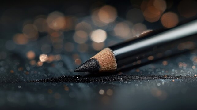 Dark Elegance: A Close-Up of a Black Eye Pencil