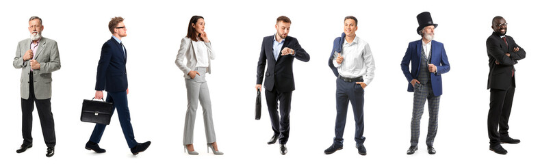 Set of business people on white background