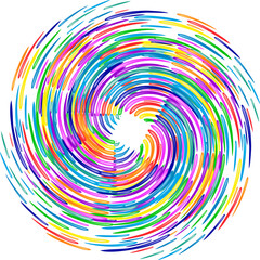 Colorful spiral, swirl, twirl element. Helix, volute and vortex icon