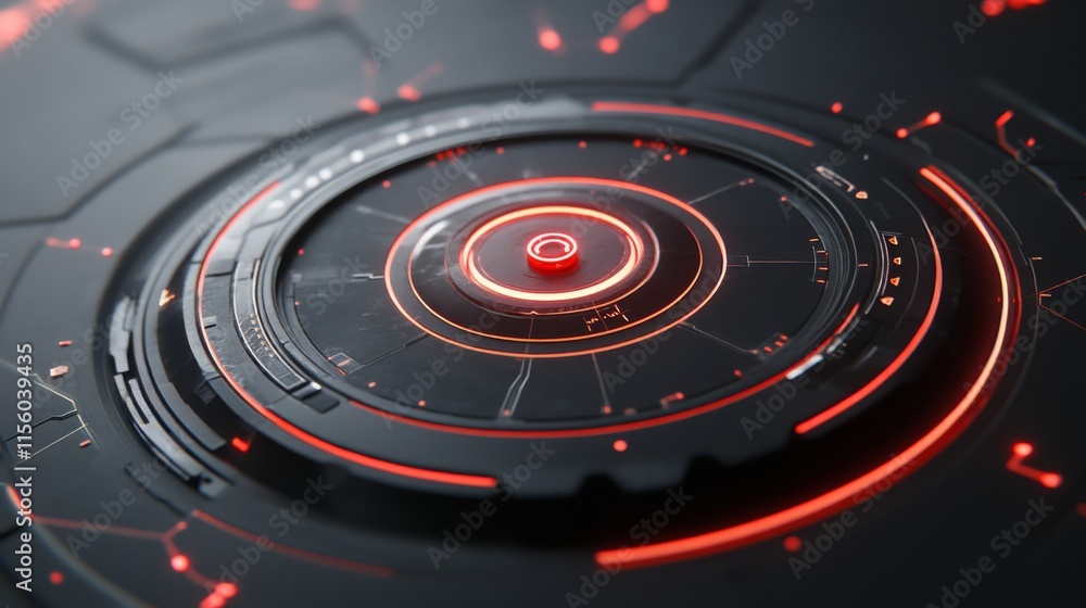 Poster futuristic tech interface with soft light overlay