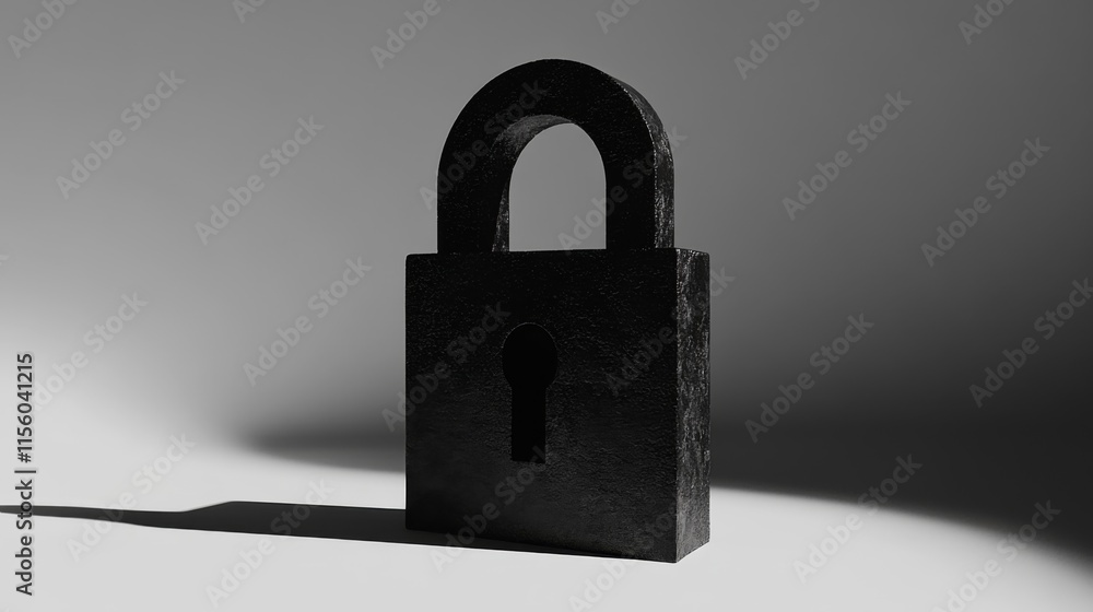 Poster secure login with high contrast and visual elements