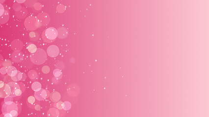 pink background with bokeh lights and shiny glitter stars , valentine and cosmetics beauty background