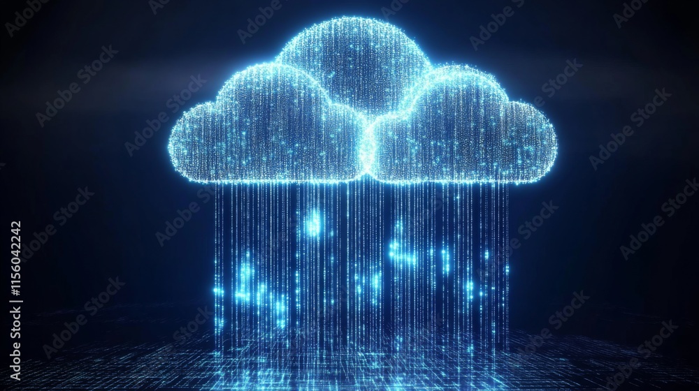 Poster cloud computing infographic in minimalist style