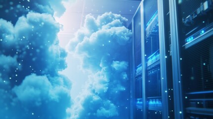 Cloud Storage Solutions with Natural Daylight Overlay