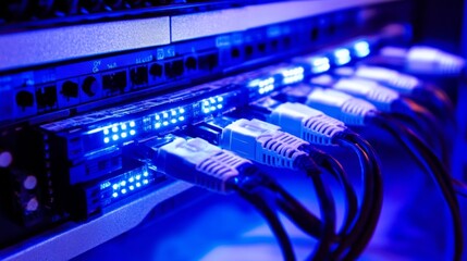 Data Center Equipment with Studio Lighting Overlay