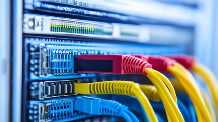 Data Center Equipment with Studio Lighting on White Background