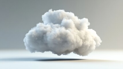 Dynamic Cloud Composition on White Background