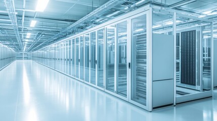 High-Tech Equipment in Modern Data Center Environment