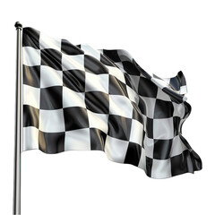 Wavy Racing Flag on Transparent Background