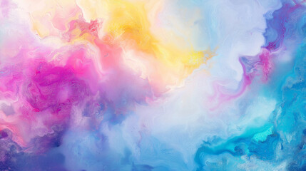 Fototapeta premium Abstract background with white frame, iridescent and holographic shades, with a white frame. Creative banners, space for text.