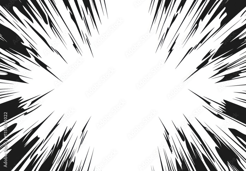 Aufkleber a burst or explosion effect with sharp lines radiating from a central point, emphasizing impact.