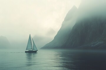 sailboat glides lightly on the waves of a pristine ocean