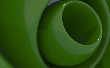 3d abstract green orb and sphere 