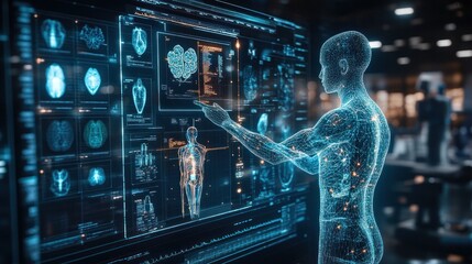 AI System Interacting with Holographic Human Anatomy for Advanced Diagnostics
