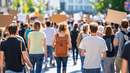 Obraz premium Diverse Group Advocating for Human Rights in Urban Setting