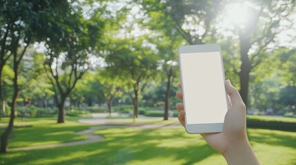 Hand Holding a Blank Phone Mockup: Mobile App Design, User Interface Development, Digital Marketing, and Technology Concept