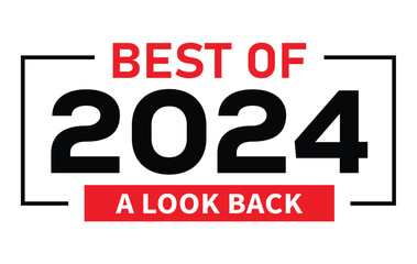 2024 year rewind isolated on black background. Creative design.