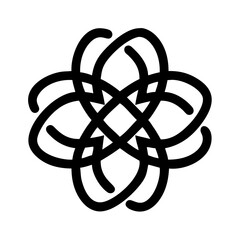 Celtic knot icon in black on transparent background