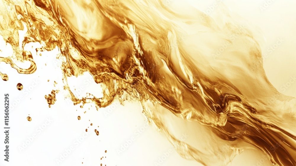 Poster artistic flow with dynamic composition on white background