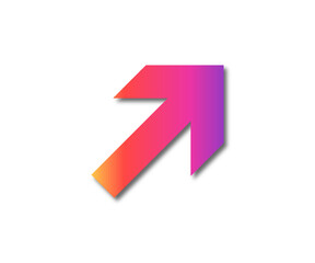 Up left arrow on a white background