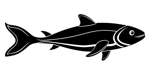 Black and White Dolphin Illustration - Playful Ocean Creature