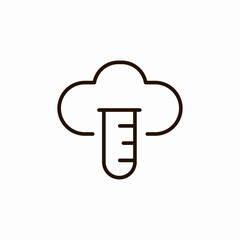 chemistry cloud flask icon sign vector