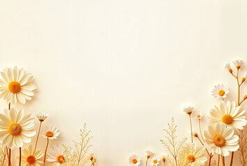 Obraz premium Floral background with soft flowers in warm colors and empty space for text 