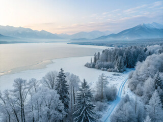 winter in the mountains. winter, snow, landscape, sky, nature, forest, cold, lake, tree, mountain, ice, frost, trees, mountains, white, water, clouds, season, frozen, view, sun, christmas, morning, su