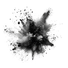 Black charcoal powder dust. Isolated on transparent background.