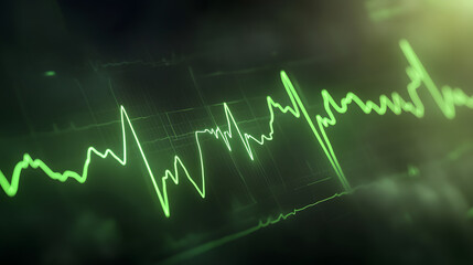 Close-Up of ECG Monitor with Heart Rate Graph