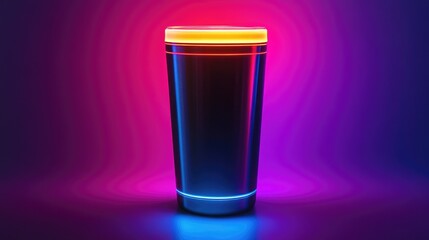 Metal Tumbler with Neon Lighting
