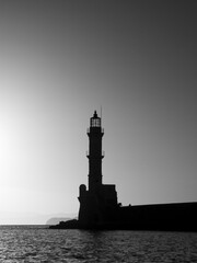 Black and white lighthouse in Crete 