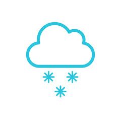 Snowing Conditions icon. Isolated on white background. Blue icon set.