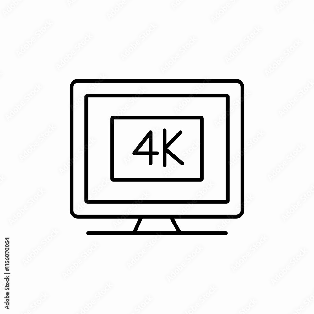 Poster computer 4k display icon sign vector