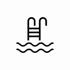 swimming pool icon sign vector