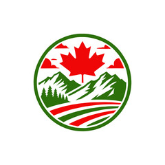 Leaf Maple And Mountain logo 