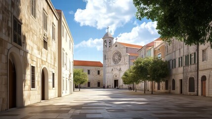 Obraz premium Cathedral square on a sunny day