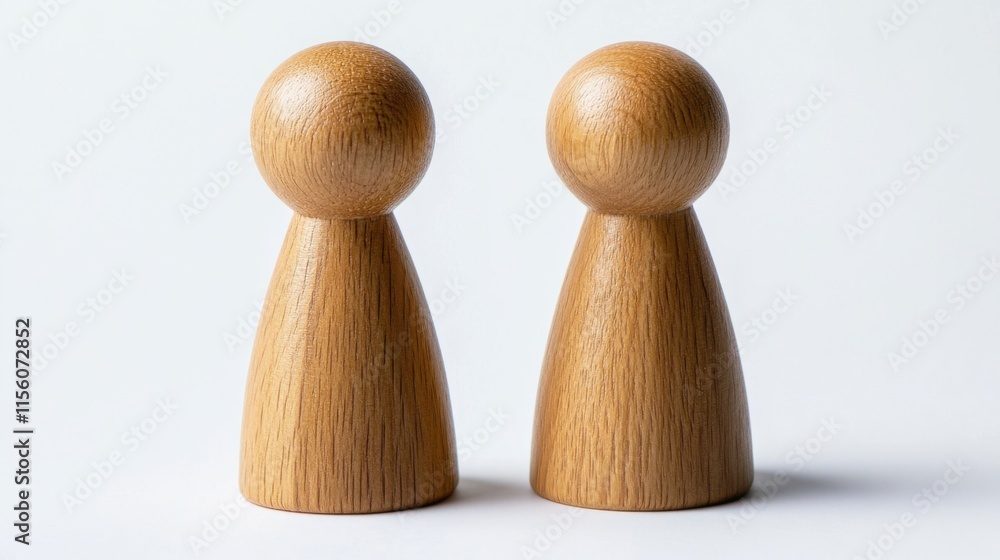 Poster supportive figures in soft light on white background