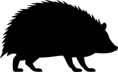 Hedgehog black silhouette vector logo