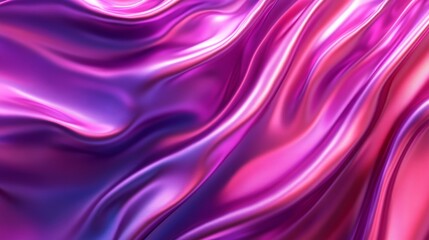 Obraz premium Vibrant pink and purple satin fabric with flowing abstract waves and ripples