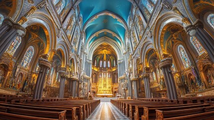 Obraz premium Grandiose church interior, ornate details