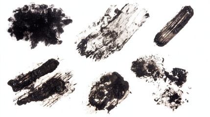 Assorted scorch marks isolated on a white background