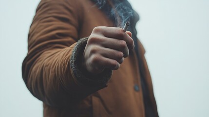 Hand Breaking Cigarettes for a Stop Smoking Awareness Campaign